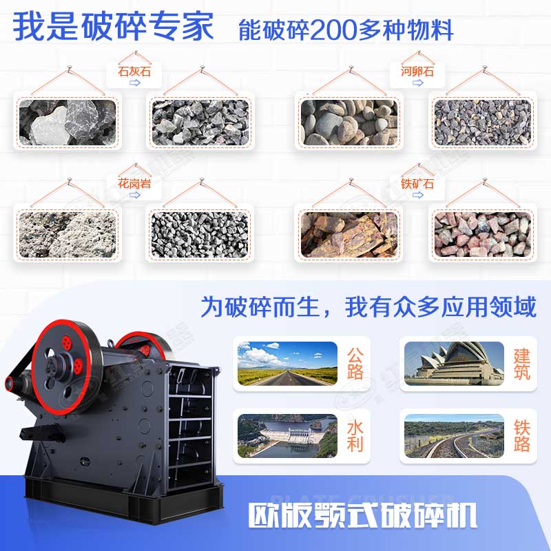 顎式破碎機(jī)能力強(qiáng)、應(yīng)用范圍廣