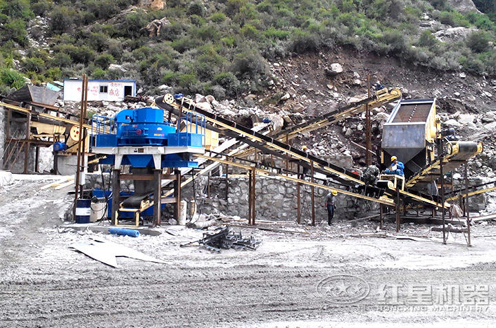 vsi制砂機(jī)用戶生產(chǎn)現(xiàn)場(chǎng)，多個(gè)現(xiàn)場(chǎng)提供就近參觀