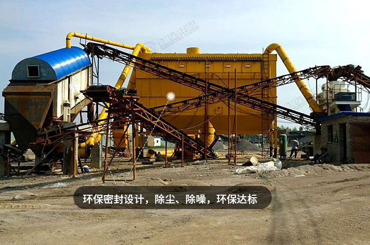 用戶鵝卵石破碎現(xiàn)場，實(shí)現(xiàn)綠色生產(chǎn)